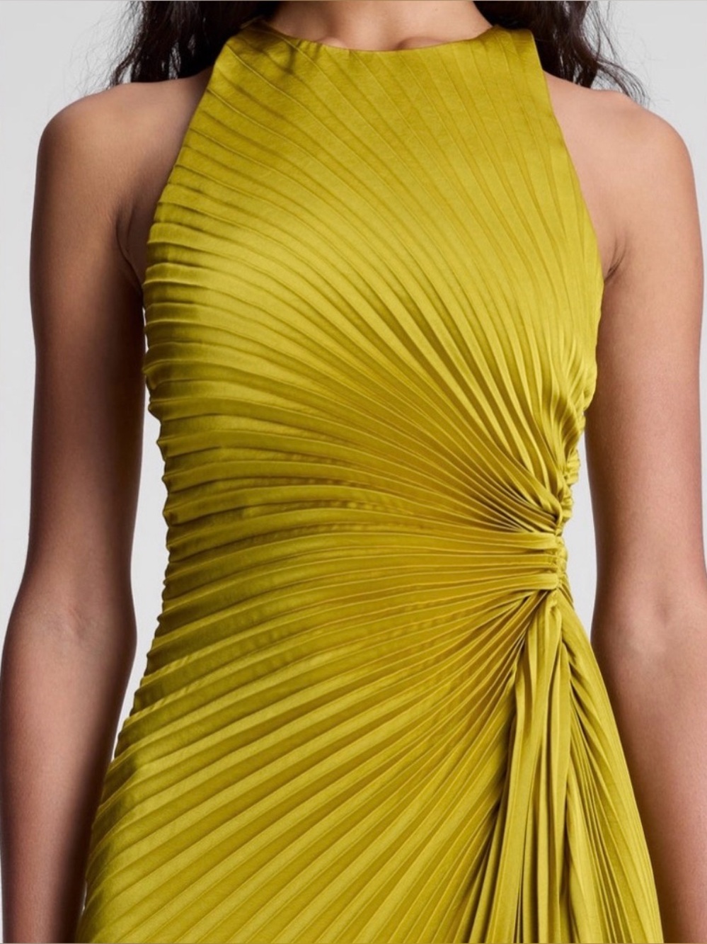 A.L.C. Reagan Satin Pleated Midi Dress